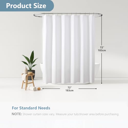 Berry White Shower Curtain, Embossed Textured Fabric Shower Curtain for Bathroom - Soft Cloth & Hotel Spa Luxury, Water Repellent, Machine Washable Shower Curtain, 72X72, White - color: White, size: 72"W x 72"L (Pack of 1)