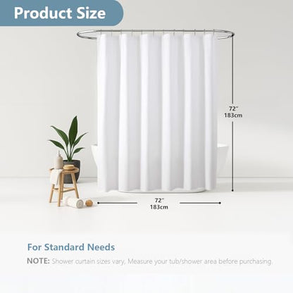 Berry White Shower Curtain, Embossed Textured Fabric Shower Curtain for Bathroom - Soft Cloth & Hotel Spa Luxury, Water Repellent, Machine Washable Shower Curtain, 72X72, White - color: White, size: 72"W x 72"L (Pack of 1)
