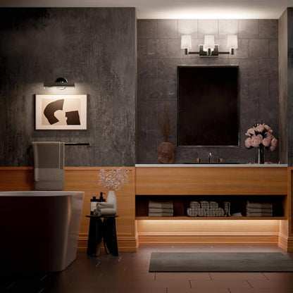 Kichler Adani 3-Light Bathroom Vanity Light, Polished Nickel | Modern vanity light with opal glass for bathrooms and powder rooms (24" x 8.25"), 55176PN - color: Polished Nickel, size: 24"