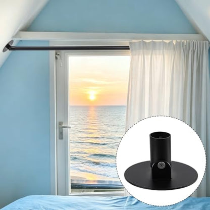 AHANDMAKER 2Pcs Adjustable Shower Curtain Rod Bracket for Slanted Wall, 22mm Angled Shower Rod Mount Stainless Steel Single Swivel Flange for Bathroom Angled Sloped Ceiling Wall, Black - size: 22.5mm