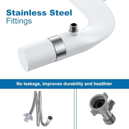 Toilet Bidet Attachment, Non-Electric Dual Nozzle (Feminine/Bidet Wash), Self-Cleaning Fresh Cold Water Sprayer Bidets for Toilets with Adjustable Water Pressure (Rotary Toggle, Chrome) - color: Rotary Toggle, Chrome