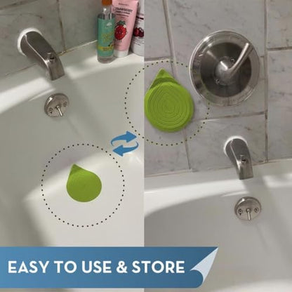 Drain Stopper for Bathtub, Sink & Shower – StopRing 5.12" Silicone Drain Cover with Suction Base | Universal Flat Drain Plug | Hair Catcher & Water Seal | Gray + Sky Blue + Sage Green
