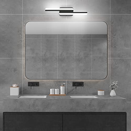 Ralbay Modern LED Black Vanity Light 24inch 24W Frosted Aluminum LED Matte Black Vanity Light for Bathroom Lighting Fixtures White Light 6000K - color: Black, size: 24 inch
