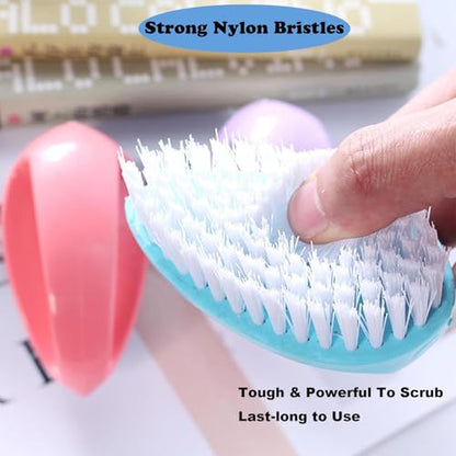 Scrubbing Brushes for Cleaning Small Scrub Brush with Nylon Stiff Bristles | 2 Pack Heavy-Duty Scrubber Cleaner Brush Multi-Purpose Cleaning Brush for Bathroom,Showe,Sink,Kitchen,Bathtub,Floor -Compact - color: Green+blue