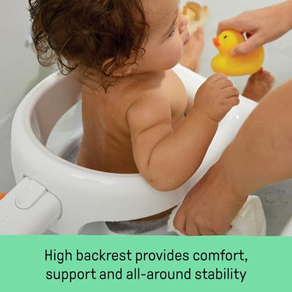 Ingenuity My Bath Seat for Sit-Up Baby Bathing, Sure & Secure Suction Cups, ASTM Safety Tested & Approved, Backrest for Assisted Sitting, Easy Setup & Storage, Aqua - color: Aqua