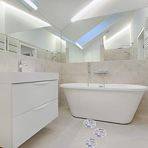 DOITOOL Bathroom Anti Slip Stickers 4 Pack 5.90X5.90 Inch Self-Adhesive Tub Safety Decals with Stone Pattern for Shower Bathtub and Wet Surfaces Prevention