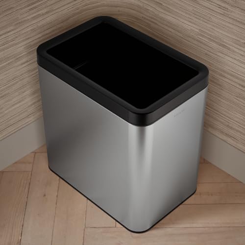 Kohler K-31314-ST 25-Liter Open-Top Trash Can, Stainless Steel - color: Stainless Steel, size: 6.6 Gallon - Open Top
