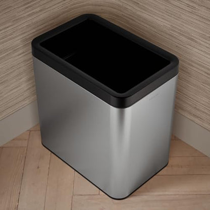 Kohler K-31314-ST 25-Liter Open-Top Trash Can, Stainless Steel - color: Stainless Steel, size: 6.6 Gallon - Open Top