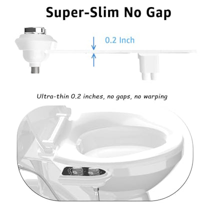 Aünsffer Bidet Toilet Attachment, Toilet Bidet Cold Water No-Electric, 3 Wash Modes Female Wash/Bidet Wash/Self-Cleaning, Super-Slim Design, 2 Years Support, Black - color: Black