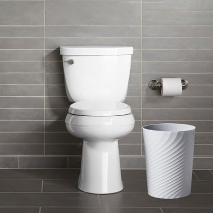 Small Bathroom Trash Can 1.8 Gallon Wastebasket Recycling Bin for Bedroom Office Kitchen, Black White, 2 Pack - color: WH+BK