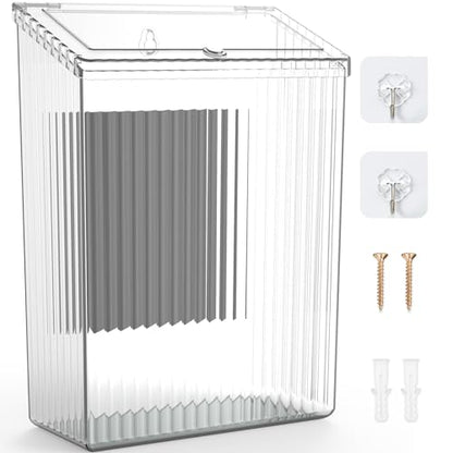 Sealegend Magnetic Trash Can with Lid, Space Saving Lint Bin Clear | Wastebasket for Kitchen, Refrigerator, Cabinet, Bathroom & Laundry Room - color: Clear