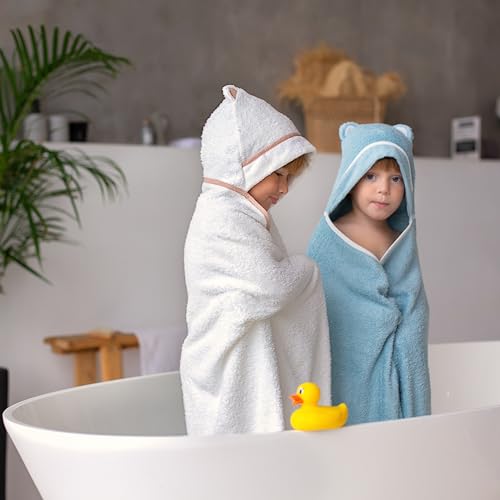Premium Toddler Towels with Hood - Extra Soft Rayon from Bamboo Toddler Bath Towel (White) - color: White