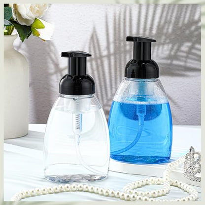 Nuenen 48 Pieces 8oz Foaming Soap Dispenser Refillable Foaming Pump Bottles Bulk Travel Hand Soap Dispenser Plastic Press Bottles Empty Containers for Shampoo Bathroom Commercial(Black) - color: Black