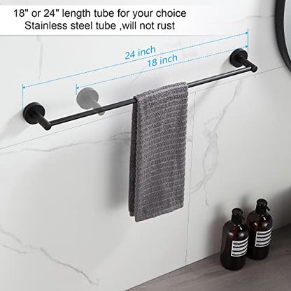 BGL Bathroom Hardware Set Black Bathroom Accessory Set Towel Bar 8 Pieces - color: Matte Black, size: 8 PIECES