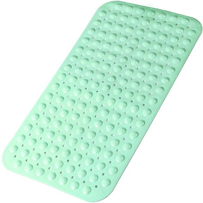 Bathtub and Shower Mats, 28 x 15 Inch Non-Slip Bath Mat, Machine Washable Bath Tub Mat with Suction Cups & Drain Holes for Bathroom, Beige - color: Green, size: 28" x 15" (Rectangular)
