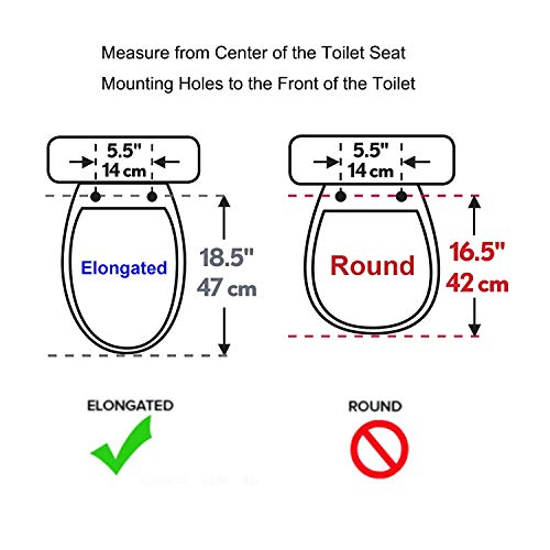Hibbent Premium Elongated Toilet Seat with Cover Quiet Close, One-Click to Quick Release, Easy Installation Non-Slip Seat Bumpers, Slow Close Toilet Seat and Cover, Easy Cleaning-White Color - style: One-click Elongated 18.5"