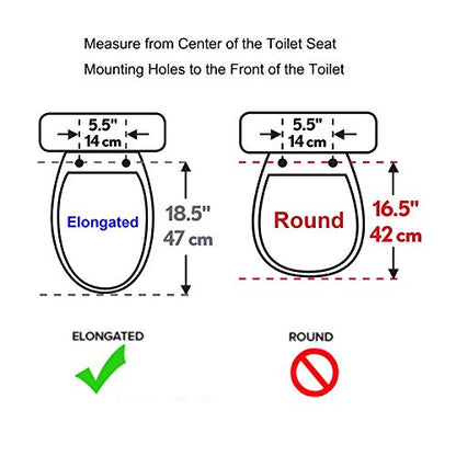 Hibbent Premium Elongated Toilet Seat with Cover Quiet Close, One-Click to Quick Release, Easy Installation Non-Slip Seat Bumpers, Slow Close Toilet Seat and Cover, Easy Cleaning-White Color - style: One-click Elongated 18.5"