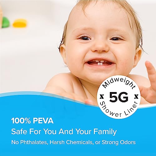 SlipX Solutions Protected Shower Curtain Liner, 5G Thicker Liner, 70"x72", Clear - color: Clear 5g