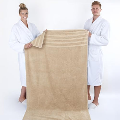 American Soft Linen 100% Cotton Luxury Turkish Towels, 35x70 XL Bath Sheet | Soft Absorbent Quick Dry OEKO Tex Standard 100 Certificated Durable Machine Washable Premium Hotel Quality - color: Beige, size: 1 Piece set