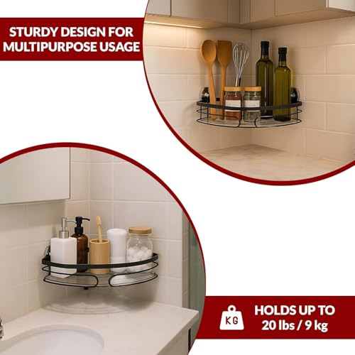 2-Pack Corner Shower Caddy - No Drill Corner Shower Shelves, Rust-Resistant Bathroom Organizer for Shampoo, Soap & Toiletries, Black - style: TRIANGLE