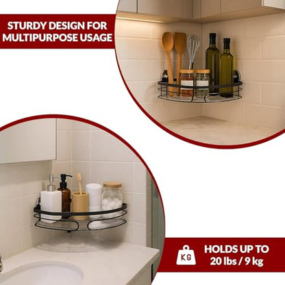 2-Pack Corner Shower Caddy - No Drill Corner Shower Shelves, Rust-Resistant Bathroom Organizer for Shampoo, Soap & Toiletries, Black - style: TRIANGLE