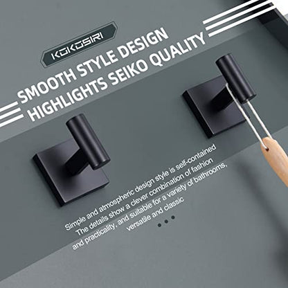 KOKOSIRI Robe Hook Bathroom Towel Coat Hooks Matte Black for Bath Kitchen Wall 2 Pack Stainless Steel B1013BK-P2 - color: Matte Black, size: 2 Pack