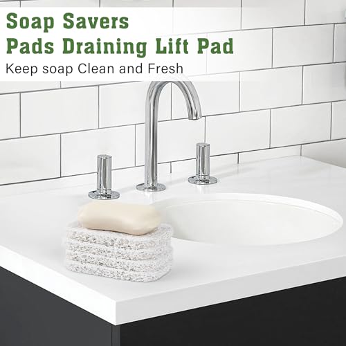 4 Pack Soap Holder Pad，Soap Holder for Kitchen & Bathroom，White Non-Slip Soap Lifting Pads for Soap Dish - color: White Soapdish Pad