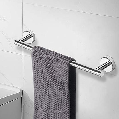 NearMoon Bath Towel Bar, Thicken Stainless Steel Shower Towel Rack Holder Wall Mounted for Bathroom, 20-lnch Overall Length-17-lnch Usable Hanging Space (1 Pack, Chrome Finish) - color: Chrome Finish, size: 20 Inch