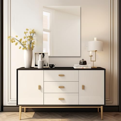 Bathroom Vanity Mirror 24"x32" Frameless Wall Mirror Shatterproof | Modern Wall Mount Vanity Mirror, Hangs Horizontally or Vertically, for Over Sink, Living Room, Bedroom, Upgraded Packing - size: 32"L x 24"W