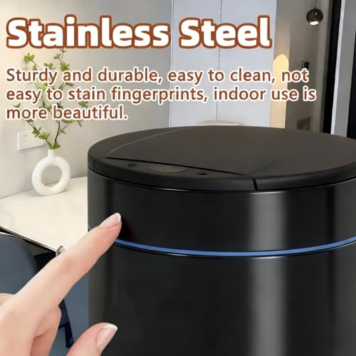 Smart Trash Can, Sensor Opening and Closing (1, Black) | Automatic Trash Can for Living Room, Bedroom, Kitchen and Bathroom - color: Black