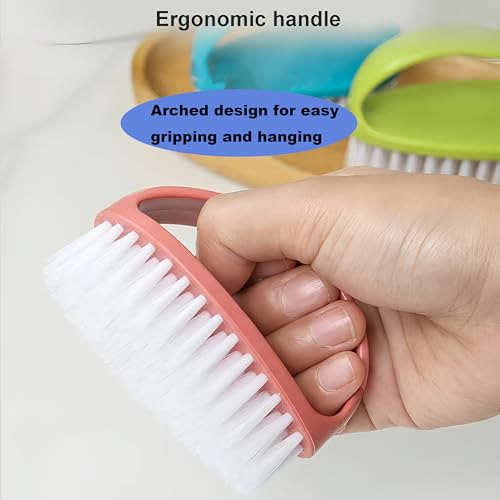 Scrubbing Brushes for Cleaning Small Scrub Brush with Nylon Stiff Bristles | 2 Pack Heavy-Duty Scrubber Cleaner Brush Multi-Purpose Cleaning Brush for Bathroom,Showe,Sink,Kitchen,Bathtub,Floor -Compact - color: Pink + Purple