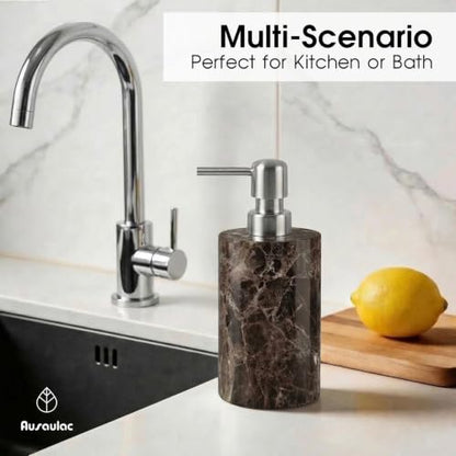 Marble Soap Dispenser, Hand Soap Dispenser for Bathroom Kitchen Countertop - Lotion and Liquid Soap Dispenser (1, Coffee) - color: Coffee