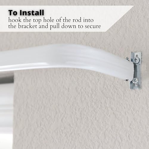 Yafa Home Fashion Heavy Duty Single Standard Adjustable Curtain Rod Hardware Included(White, 66"-128"[2PCS]) - color: White, size: 66" - 128" [2 PCS]
