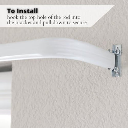 Yafa Home Fashion Heavy Duty Single Standard Adjustable Curtain Rod Hardware Included(White, 66"-128") - color: White, size: 66" - 128"