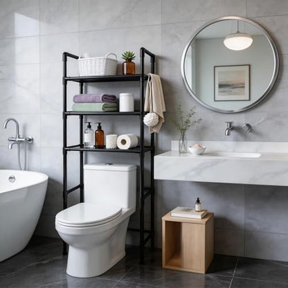 Over The Toilet Storage Shelf,3 Tier Storage Over Toilet,New Upgraded Multifunctional Over The Toilet Rack Increase in Width and Thickness,Space Saver Bathroom Shelves,More Stable and Easy to Install
