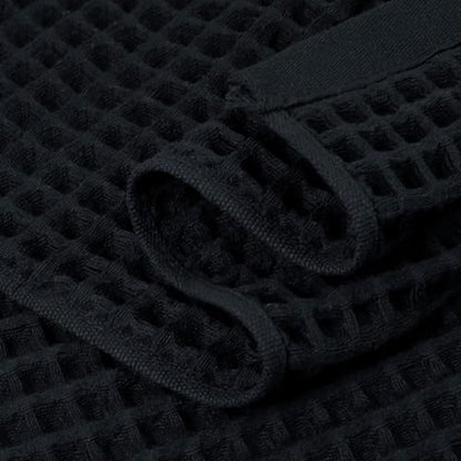 Jacquotha Waffle Bath Towel Set of 2 (Black) - Cotton, Thin, Low Lint | 31” x 62” Soft Bath Towels for Bathroom, Shower, Pool & Beach - color: Black