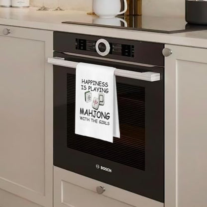 Mahjong Gifts Dish Towels - Mahjong Waffle Weave Kitchen Towels, Mah Jong Decorative Hand Tea Towel, Hostess Gifts, 16×24 Inches - color: Mahjong- 01