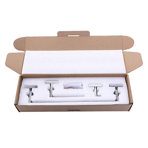 TASTOS 3-Piece Chrome Bathroom Hardware Accessory Set, Premium Stainless Steel Robe Hook Toilet Paper Holder 16-Inch Towel Bar Set Wall Mounted Square Style, Polished Finish (Silver) - color: Polished