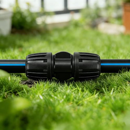 12 Pack 1/2 Inch Drip Irrigation Coupling Fittings (1/2" ID x 0.6-0.65" OD), 1/2'' Dripline Barbed Coupler Connectors with Anti-Drop Lock Nuts for Garden Lawn Irrigation System Connection - size: 1/2" Nut Coupling-12P