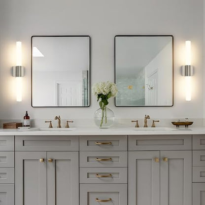 Brushed Nickel Bathroom Light Fixture 5CCT Dimmable 18W Led Bathroom Vanity Lights Over Mirror Modern Bath Lights for Mirror - size: 23.62 in-18W-5CCT