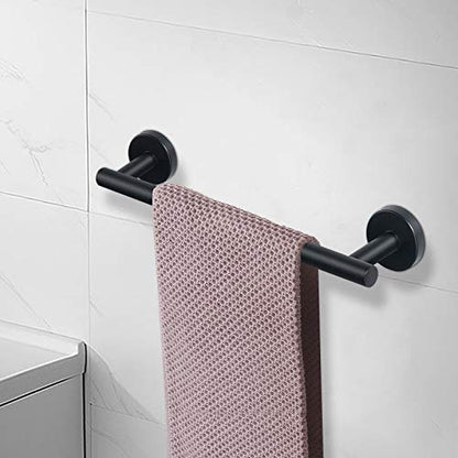 NearMoon Bath Towel Bar, Thicken Stainless Steel Shower Towel Rack Holder Wall Mounted for Bathroom, 12-lnch Overall Length-10-lnch Usable Hanging Space (1 Pack, Matte Black) - color: Matte Black, size: 12 Inch