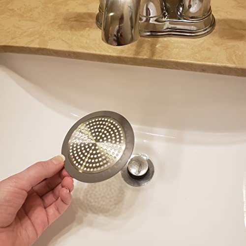 Danco Bathroom Sink & Tub Hair Catcher & Drain Protector, 2-Pack (11040P) - color: Brushed Nickel, size: Round [Pack of 1], style: Sink/Bathtub