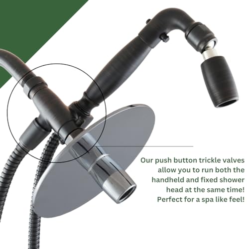 High Sierra® - Solid Lead-Free Metal 4-Way Combo with GEN 3 REFLECTIONS™ Fixed and Handheld Shower Head with Hose. Run Separately or Both at Full Flow - 1.8 GPM per Shower Head - Chrome Finish - color: Chrome, size: 1.8 GPM