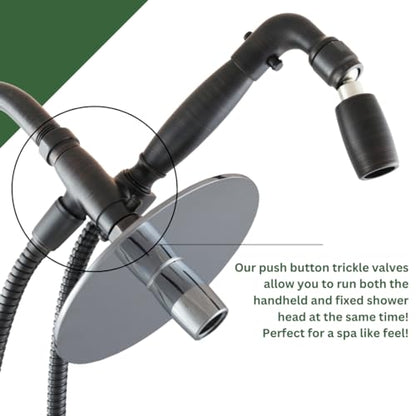 High Sierra® - Solid Lead-Free Metal 4-Way Combo with GEN 3 REFLECTIONS™ Fixed and Handheld Shower Head with Hose. Run Separately or Both at Full Flow - 1.25 GPM per Shower Head - Chrome Finish - color: Chrome, size: 1.25 GPM