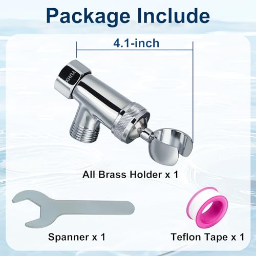 All Metal Shower Head Holder - Adjustable Showerhead Holder for Handheld | Solid Brass Shower arm Bracket, Hand held Shower Arm Mount, Premium Chrome - style: B-Style Chrome