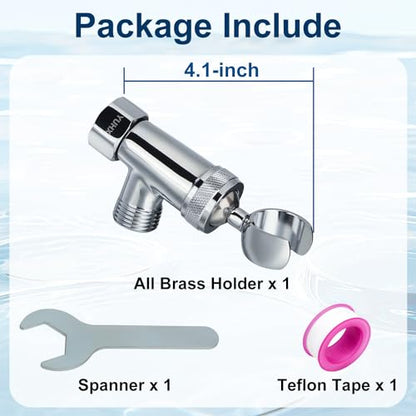 All Metal Shower Head Holder - Adjustable Showerhead Holder for Handheld | Solid Brass Shower arm Bracket, Hand held Shower Arm Mount, Premium Chrome - style: B-Style Chrome
