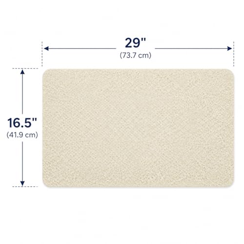 HUJI Loofah Shower Mat Non-Slip Bath Mat for Tiled Bathroom - Great for The Elderly and Children (No Suction Cups, 1)