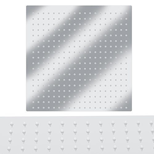 20 Inch Stainless Steel Rain Shower Head, Rainfall Bathroom Top Sprayer with Heat Silicone Nozzles, Screw Installation, for Home or Hotel