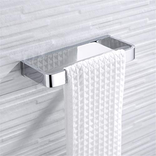 Flybath Towel Ring Solid Brass Polished Chrome Wall Mount for Bathroom | Square, Rust-proof, Heavy Duty, Sturdy, Easy to Fit, Stylish Silver Hand Towel Holder, Kitchen Bath Small Towel Hanger 7.87''