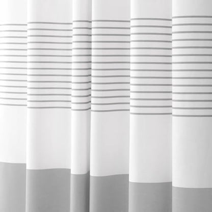 Grey Farmhouse Cotton Striped Shower Curtain with Tassel 72"W X 72"L | Boho Farmhouse Shower Curtains for Bathroom with Soft Cotton Feel - color: Grey, size: 72"W x 72"L